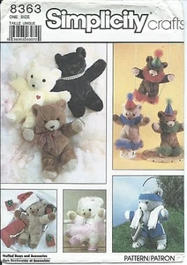 S 8363 sewing pattern 16" BEAR & CLOTHES sew Santa HAT Ballet DRESS Shorts UNCUT - Picture 1 of 1