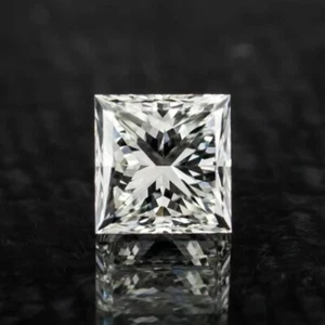 0.55 Ct Certified Princess Natural Diamond Brilliant H - Color, VS2 Clarity - Picture 1 of 2