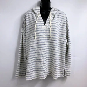 Lou & Grey For Loft Women's Striped Cotton Pullover Boucle Hoodie Size XL - Picture 1 of 12