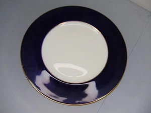 1 Royal Worcester Ventura Cobalt Blue Gold Rim Dinner Plate 10.5" Wide Vintage - Picture 1 of 6