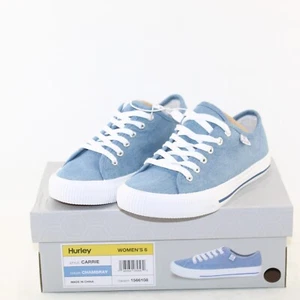 HURLEY Carrie womens casual lace up shoes size 6 M blue canvas upper NEW - Picture 1 of 6