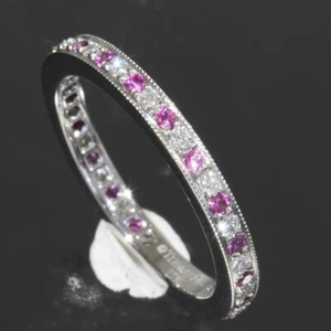 Tiffany Legacy Full Circle Ruby Diamond Ring US 6.25 PT950 Milled Platinum E1372 - Picture 1 of 6