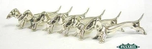 Art Nouveau 6 Sterling Dachshund Knife Rests - Picture 1 of 4