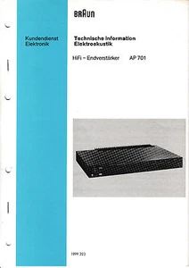 Service Manual Guide For Braun AP 701 - Picture 1 of 1
