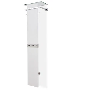 Garderobe in weiß Kleiderstange 5 Haken Schirmständer Hutablage Glas Metall  - Bild 1 von 7