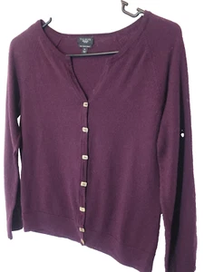 Cárdigan Talbots Petites Rojo Borgoña Italiano Lana Merino Suéter Para Mujer MEDIANO - Imagen 1 de 6
