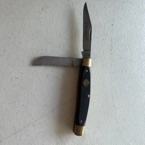 USA Schrade Cope Snuff Knife, black Delrin, schrade Clip + Serrated Blades - Picture 1 of 6