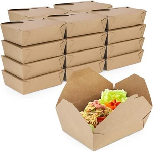 36 Pack 76 oz Kraft Paper To Go Boxes: Leakproof & Microwave Safe - Picture 1 of 7