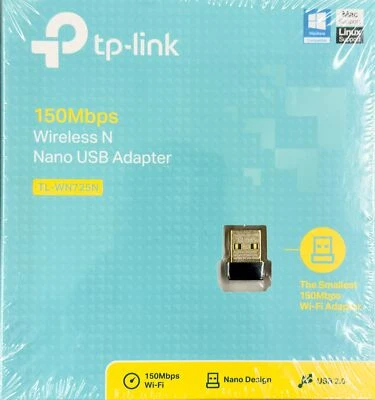 TP-Link TL-WN725N (US) Ver 3.8 150Mbps Wireless N USB Adapter - Brand New - Image 1 of 4