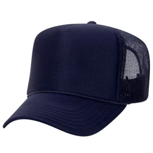 High Crown 5 Panel Mesh Back Foam Front Trucker Cap with Snapback Closure - Picture 1 of 46