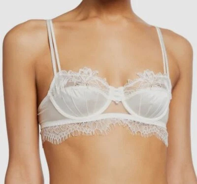 $183 Lise Charmel женщин слоновой кости кружева эмоции красивый шелковая смесь Demi бюстгальтер размер 32B - Изображение 1 из 3