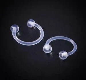 1 PC Bio Flex Circular Barbell Horseshoe Septum Eyebrow Nipple Tragus Nose Ring - Picture 1 of 5
