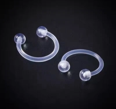1 PC Bio Flex Circular Barbell Horseshoe Septum Eyebrow Nipple Tragus Nose Ring - Image 1 of 4