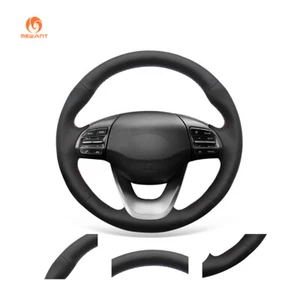 MEWANT Black Artificial Leather Steering Wheel Wrap for Hyundai Kona 2017-2020 - Picture 1 of 7