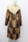 Mint Natural Brown Muskrat & Fox Fur Coat Jacket Women Woman Size 6 Small