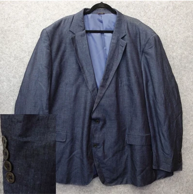 Abrigo Deportivo de Lino OAK HILL Para Hombres 58L 4XL Azul Cambray Blazer Chaqueta Verano Ligero Foto 1 de 4