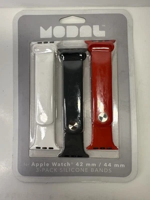 MODAL Apple watch 3 pack of Silicone Bands 42 mm/44mm Series 1 Series 2 Series 4 - Image 1 of 2