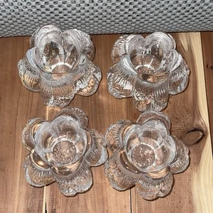 4 Kosta Boda Sweden ROSEBUD Crystal Votive Tea Light Candle Holder Mats Jonasson - Picture 1 of 8