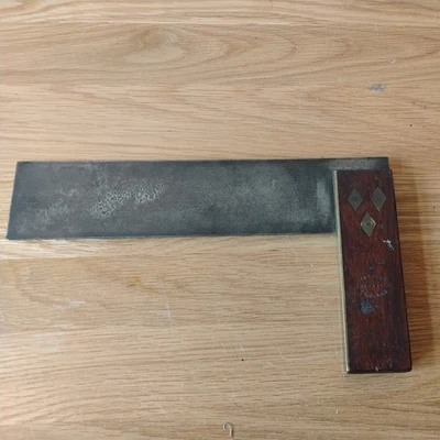 Vintage Marples Wood & Brass Tri Square 10.5 inch - Image 1 of 4