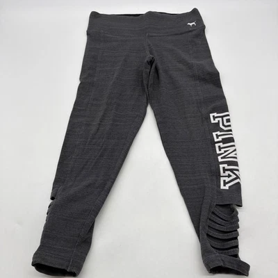 Розовые леггинсы для йоги Victorias Secret женские S серые с графическим логотипом. #38632 - Изображение 1 из 4