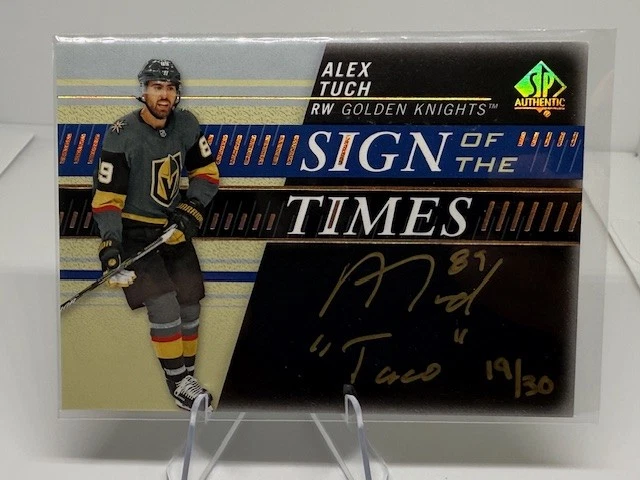 2019-20 SP Authentic Alex Tuch Sign of the Times Black /30 "Taco" Auto - Image 1 of 1
