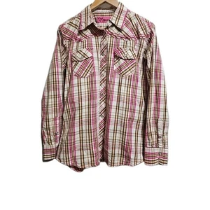 Camicia donna Cowgirl Hardware media rosa perle bottoni a pressione strass con croce - Foto 1 di 5