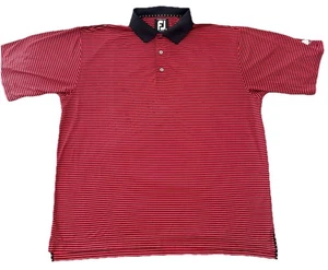 Camisa polo de golf FootJoy Performance para hombre 2XL roja/negra a rayas - Imagen 1 de 12