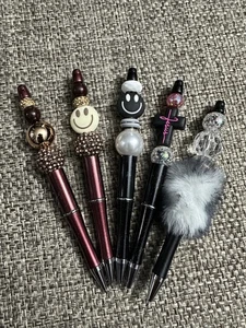 5 🩷 Handgefertigte Glitzer Perlen Kugelschreiber Mädchen Jugendliche Weihnachten Strümpfe Set#3 - Bild 1 von 1