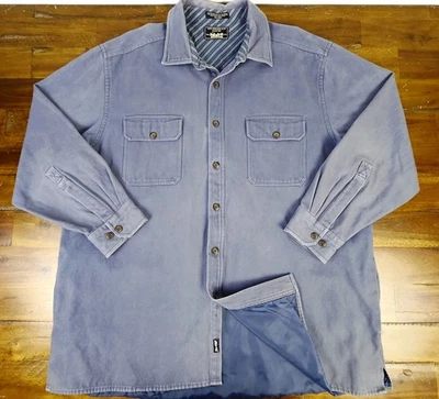Vtg Levis Strauss Shirt Jacket Mens 2XL Blue Lined Button Up Shacket Workwear  - Image 1 of 4