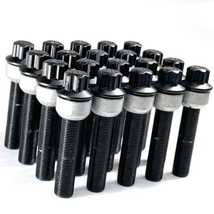 20 x TPi Black Round 65mm Radius Alloy Wheel Bolts 15x1.25 MERCEDES GLE 2019+ - Picture 1 of 3