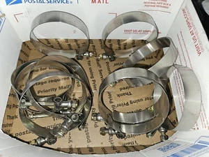  10 clamps 3.5" 1094100-0338 CLAMPCO Stainless Steel T-Bolt Clamp (10-piece Lot) - Picture 1 of 5
