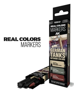 AK Interactive REAL COLORS MARKERS -GERMAN TANKS INTERIOR -Set (3pcs) #RCM107 - Picture 1 of 2