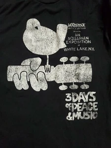 Woodstock Mens Size S Black 3 days peace and music festival t-shirt  - Picture 1 of 6