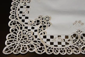 Embroidery Lace White Placemat Runner Scarf Wedding Party Banquet Event Passover - Picture 1 of 7