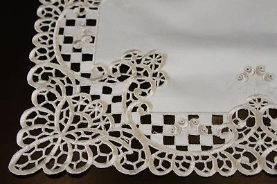 Embroidery Lace White Placemat Runner Scarf Wedding Party Banquet Event Passover - Image 1 of 4