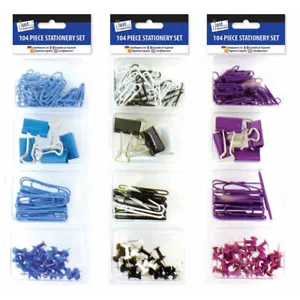 Clips and Pins Assorted - Bright Colours School Stationery Push Pins Bull Dog  - Picture 1 of 1