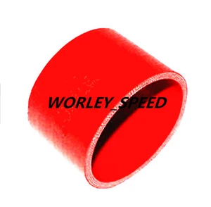 Red 2.5'' 63mm ID Silicone Straight Joiner Coupling Hose Pipe LH 3'' 76mm - Picture 1 of 5