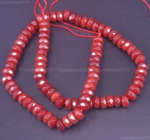 Faceted Natural Gemstones Rondelle Spacer Loose Beads 4mm x 6mm 5mm x 8mm 15.5" - Picture 1 of 54