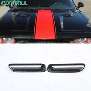 For Dodge Challenger 2009-2014 ABS Carbon Fiber Front Hood Engine Air Vent Trim - Foto 1 di 9