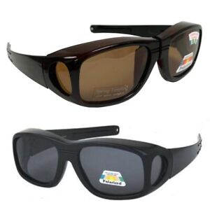 1 Pc Large Polarized Cover Put Fit Over Sunglasses Wear Rx Glasses Driving UV400
