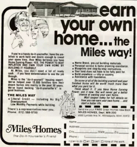 1978 Vintage Print Ad Miles Homes Earn Your Own Home...the Miles Way DIY Friend - Picture 1 of 2