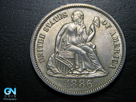 1886 P Seated Liberty Dime #K2673 Cover
