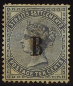 Straits Settle. Post in Bangkok, 10 C., * o.G., helle Stelle. Gepr. - Bild 1 von 2