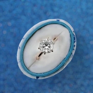 Engagement Ring Lab Grown 2 Ct Round Cut Diamond  18K Yellow Gold IGI E F VS - Picture 1 of 11