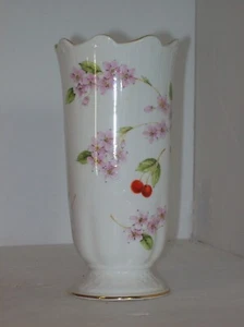 AYNSLEY "CHERRY BLOSSOM" FINE BONE CHINA VASE 6.5 INCHES - Picture 1 of 5