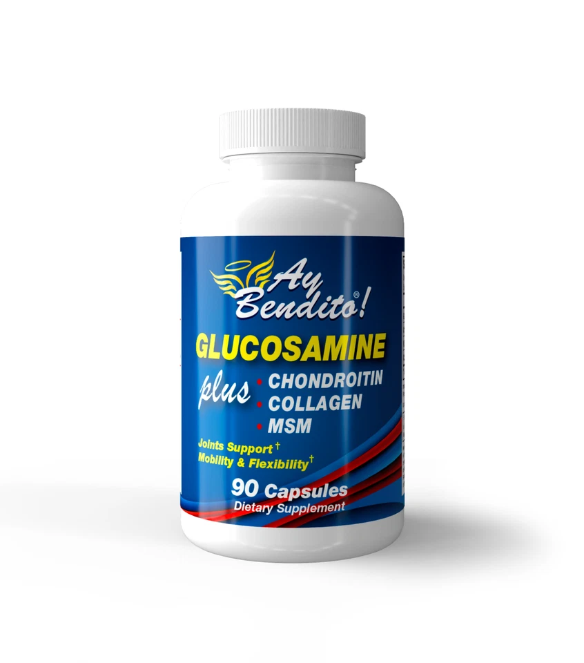  Glucosamina + Condroitina + Colágeno y MSM - Suplemento - 90 Cápsulas Foto 1 de 4