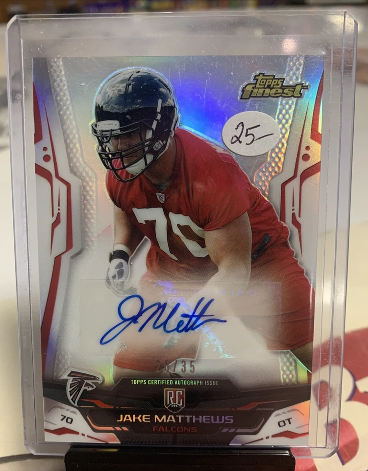 2014 Topps Finest Jake Matthews Refractor RC Auto /35 Atlanta Falcons - Image 1 of 2