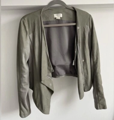 Helmut Lang | Chaqueta de cuero de oveja caqui pequeña Foto 1 de 4