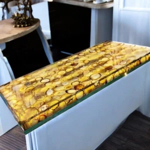 Yellow Agate Stone Center Sofa Coffee & Dining Table Kitchen Slab Decors - Picture 1 of 3