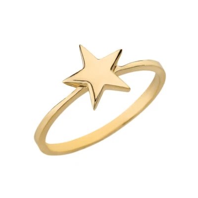 Solid Gold Star Stackable Ring (Available in Yellow/Rose/White Gold) - Image 1 of 4